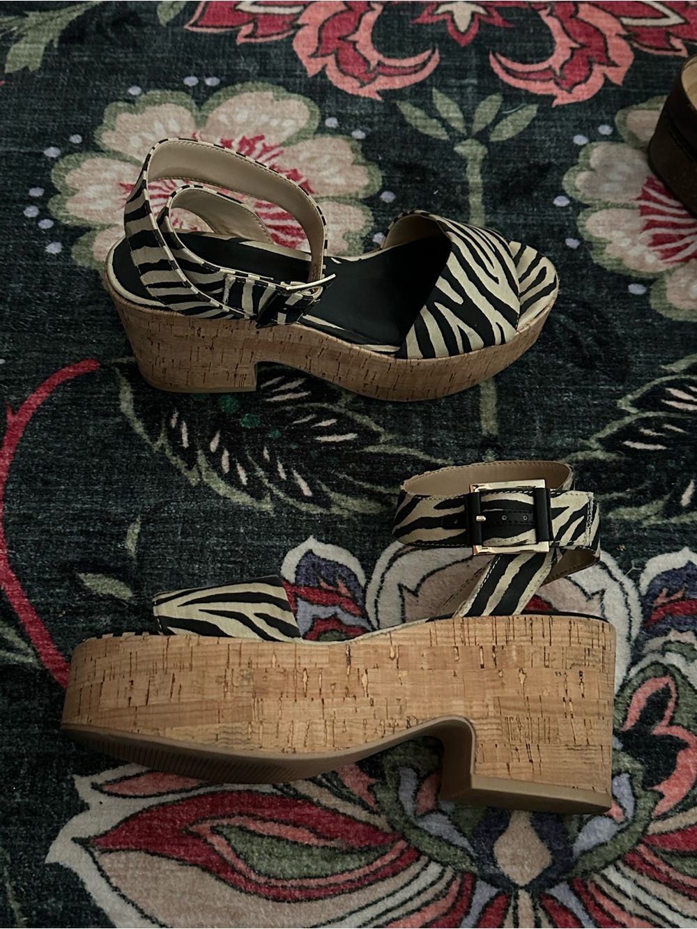 🦓 H&M Zebra Print Platform Sandals EU 38 / US 7.5-8